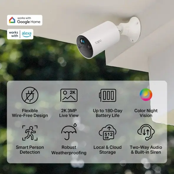 TP-Link Tapo C410 Smart Wire-Free Indoor Outdoor Security Camera