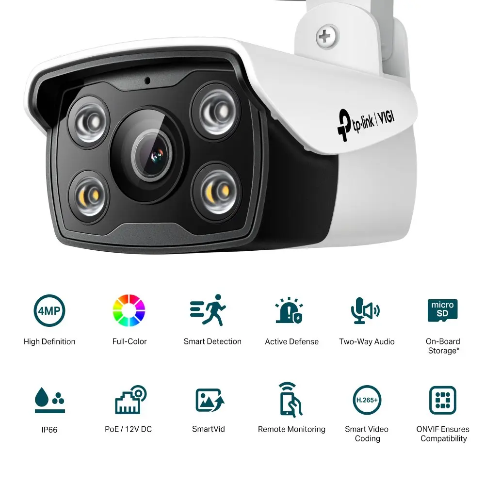 TP-Link VIGI 4MP Full Colour Outdoor Bullet Network Camera