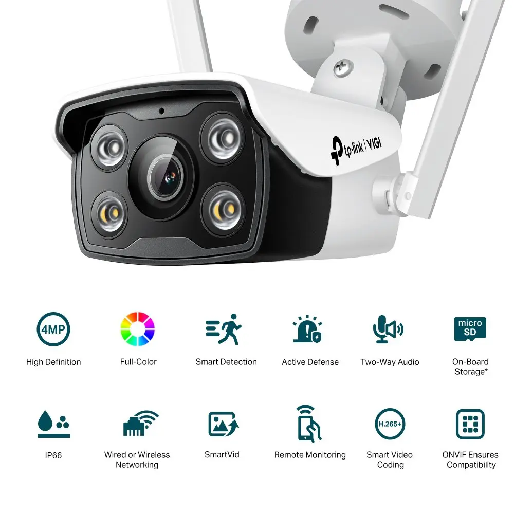 TP-Link VIGI 4MP Outdoor Full-Colour Wi-Fi Bullet Network Camera