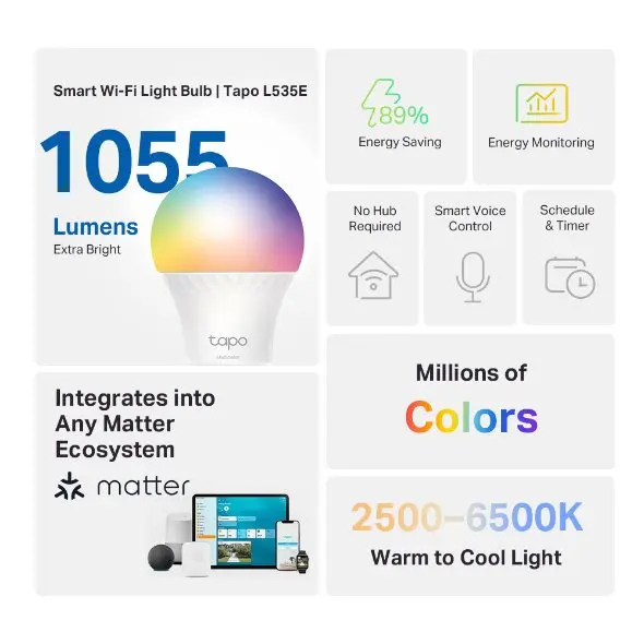 TP-Link Tapo Smart Wi-Fi Multicolour Light Bulb