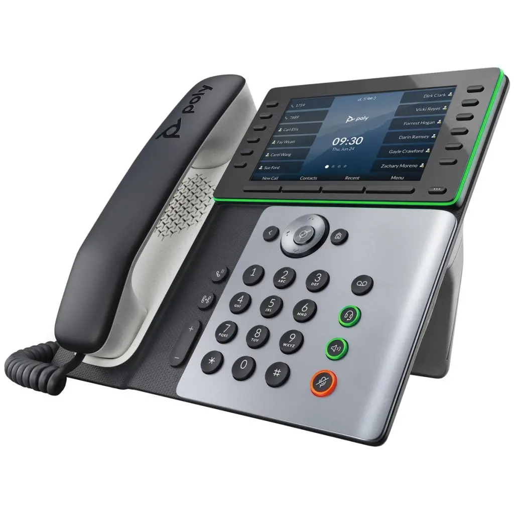 HP Poly Edge E500 IP Phone - 48-Lines 2 x Gigabit Ports PoE - 5 Inch Colour LCD Display