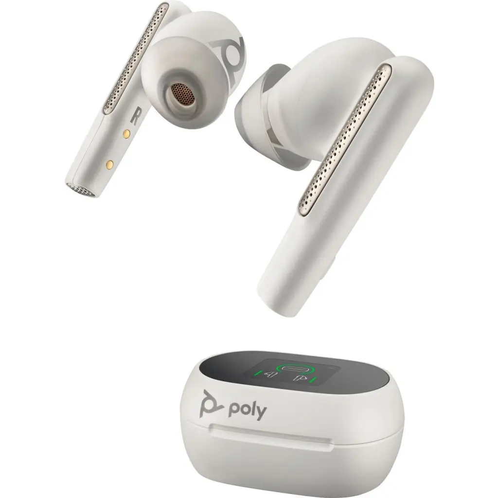 HP Poly Voyager Free 60 Plus UC Bluetooth Wireless USB-C White Earbuds with Charging Case