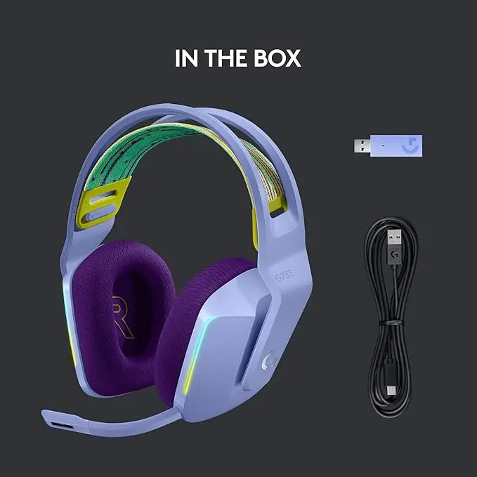 Logitech G733 Lightspeed Wireless Lilac RGB Gaming Headset