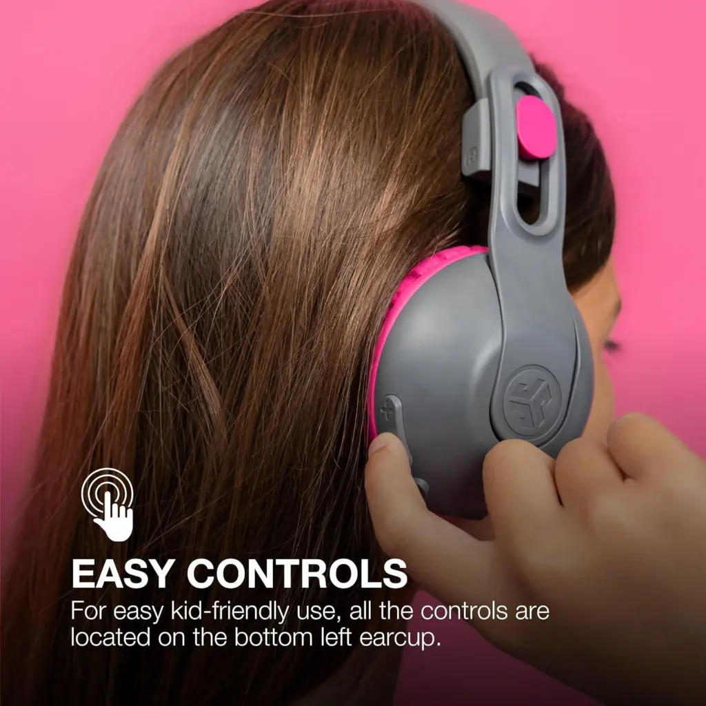 JLab Audio JBuddies Studio 2 Wireless Grey and Pink Headphones