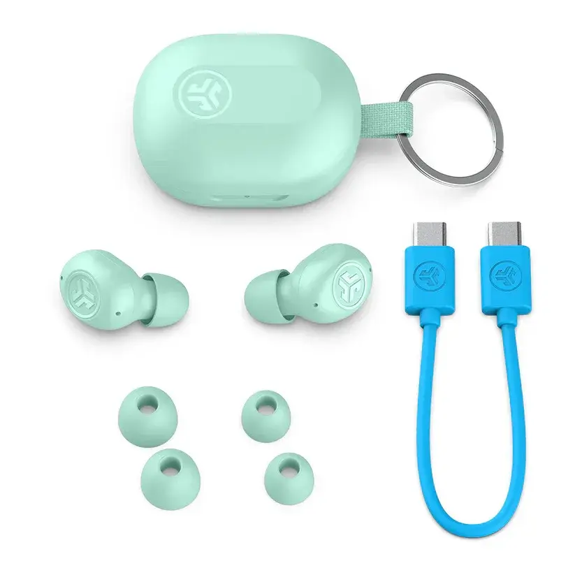 JLab Audio JBuds Mini True Wireless Stereo Bluetooth Mint Earbuds with Charging Case