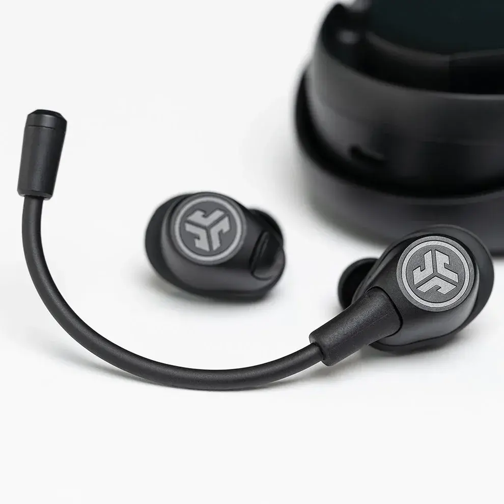 JLab Audio Work Buds True Wireless Ear Buds with Detachable Noise-Cancelling Boom Microphone