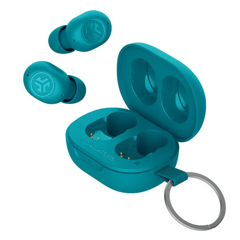 JLab Audio JBuds Mini True Wireless Stereo Bluetooth Aqua Earbuds with Charging Case