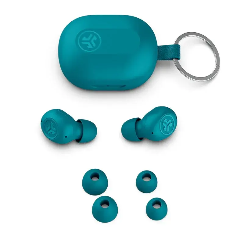 JLab Audio JBuds Mini True Wireless Stereo Bluetooth Aqua Earbuds with Charging Case