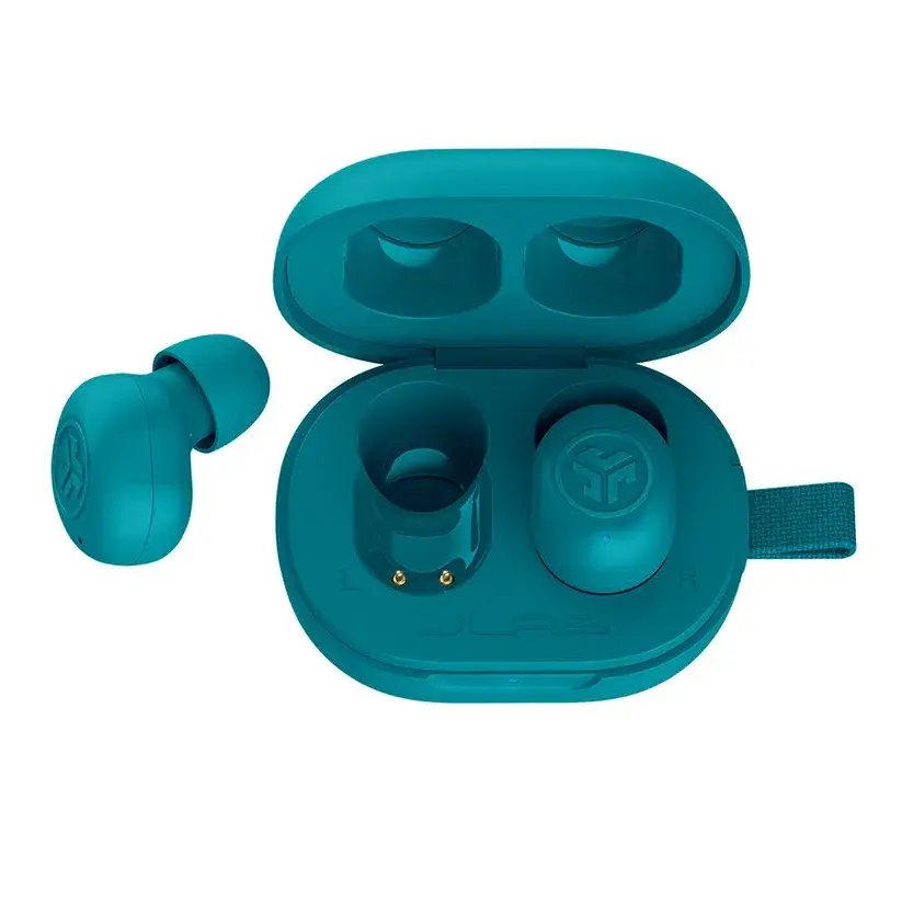 JLab Audio JBuds Mini True Wireless Stereo Bluetooth Aqua Earbuds with Charging Case