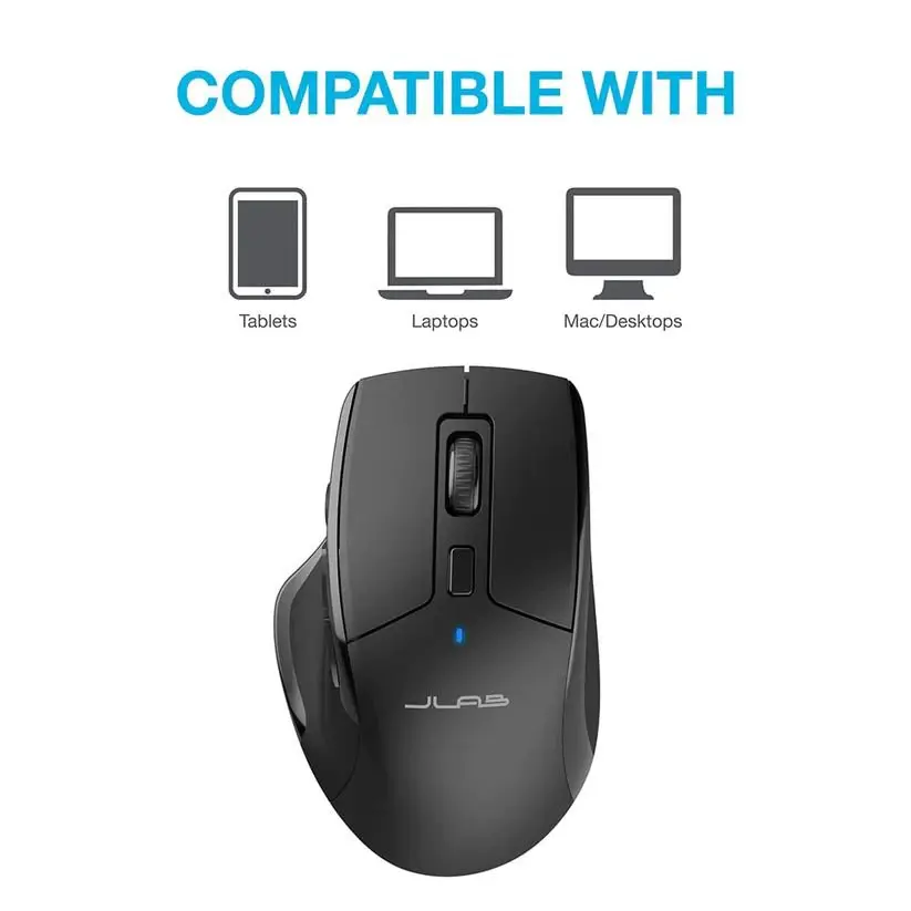 JLab Audio Jbuds 1600 DPI Wireless 8 Buttons Mouse Black