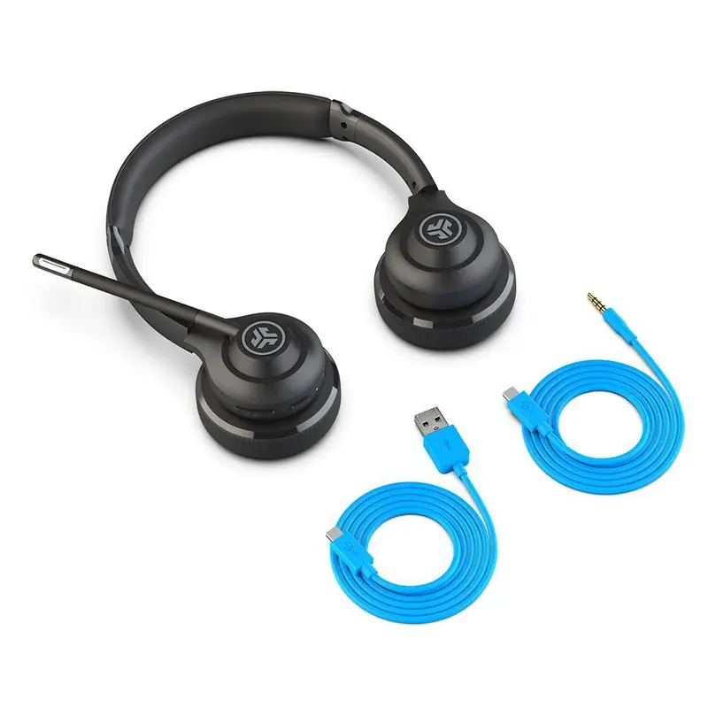 JLab Audio GO Work Black Wireless Bluetooth 3.5mm Connector Headset for PC Mac and Mobile