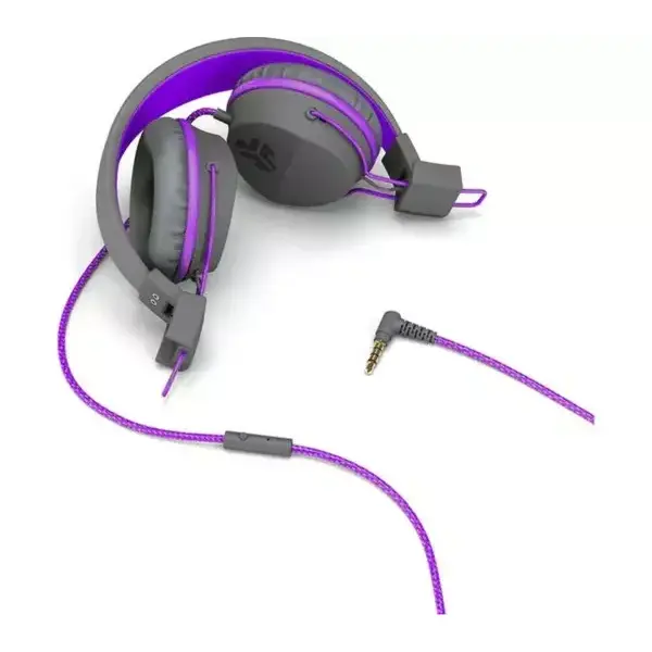 JLab Audio JBuddies Studio Over Ear Folding Kids Headphones Purple Grey