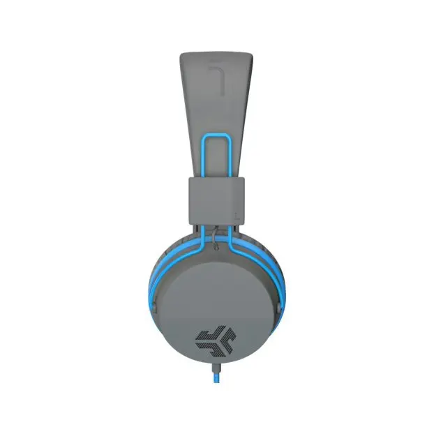 JLab Audio JBuddies Studio Binaural Over Ear Folding Kids Headphones Blue Grey