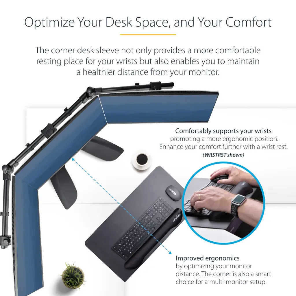 StarTech.com Clamp-On Steel Desk Corner Sleeve for L-Shaped Corner Desks