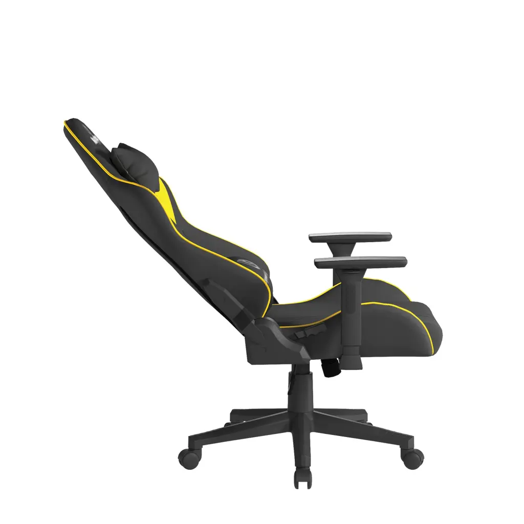 Nautilus Designs Apollo Ergonomic Gaming Chair With 4D Multi-Dimensional Armrests and 155 Degree Tilt Yellow/Black - BCP/B390/BK-YL