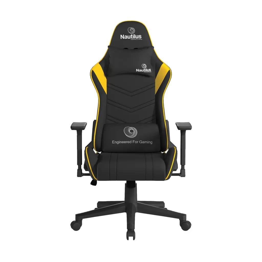 Nautilus Designs Apollo Ergonomic Gaming Chair With 4D Multi-Dimensional Armrests and 155 Degree Tilt Yellow/Black - BCP/B390/BK-YL