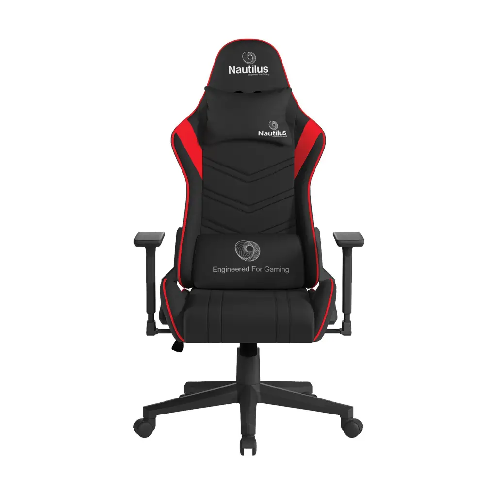 Nautilus Designs Apollo Ergonomic Gaming Chair With 4D Multi-Dimensional Armrests and 155 Degree Tilt Red/Black - BCP/B390/BK-RD