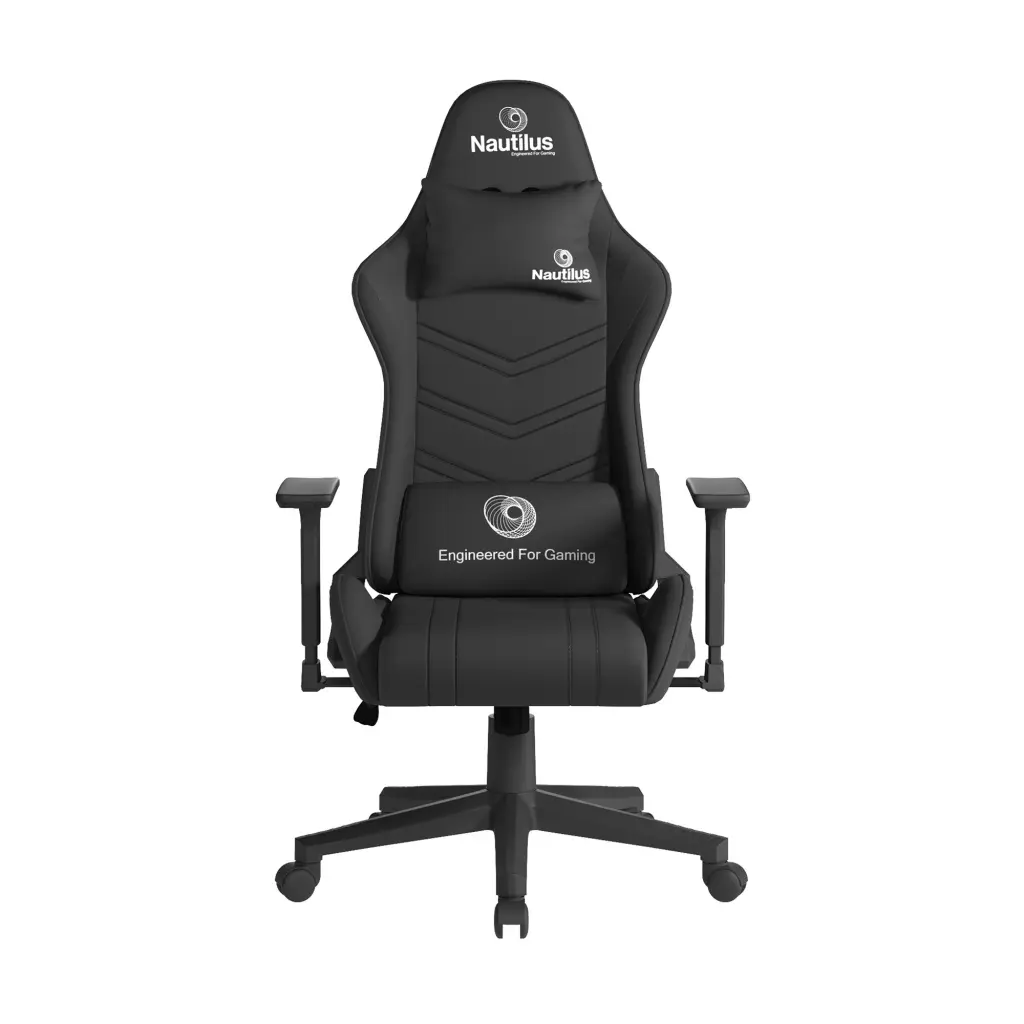 Nautilus Designs Apollo Ergonomic Gaming Chair With 4D Multi-Dimensional Armrests and 155 Degree Tilt Black - BCP/B390/BK-BK