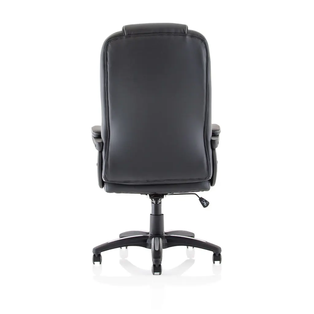 Dynamic Dakota High Back Black Leather Look Executive Office Chair With Fixed Arms - EX000250