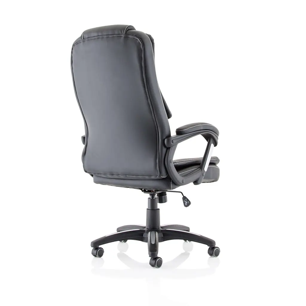 Dynamic Dakota High Back Black Leather Look Executive Office Chair With Fixed Arms - EX000250