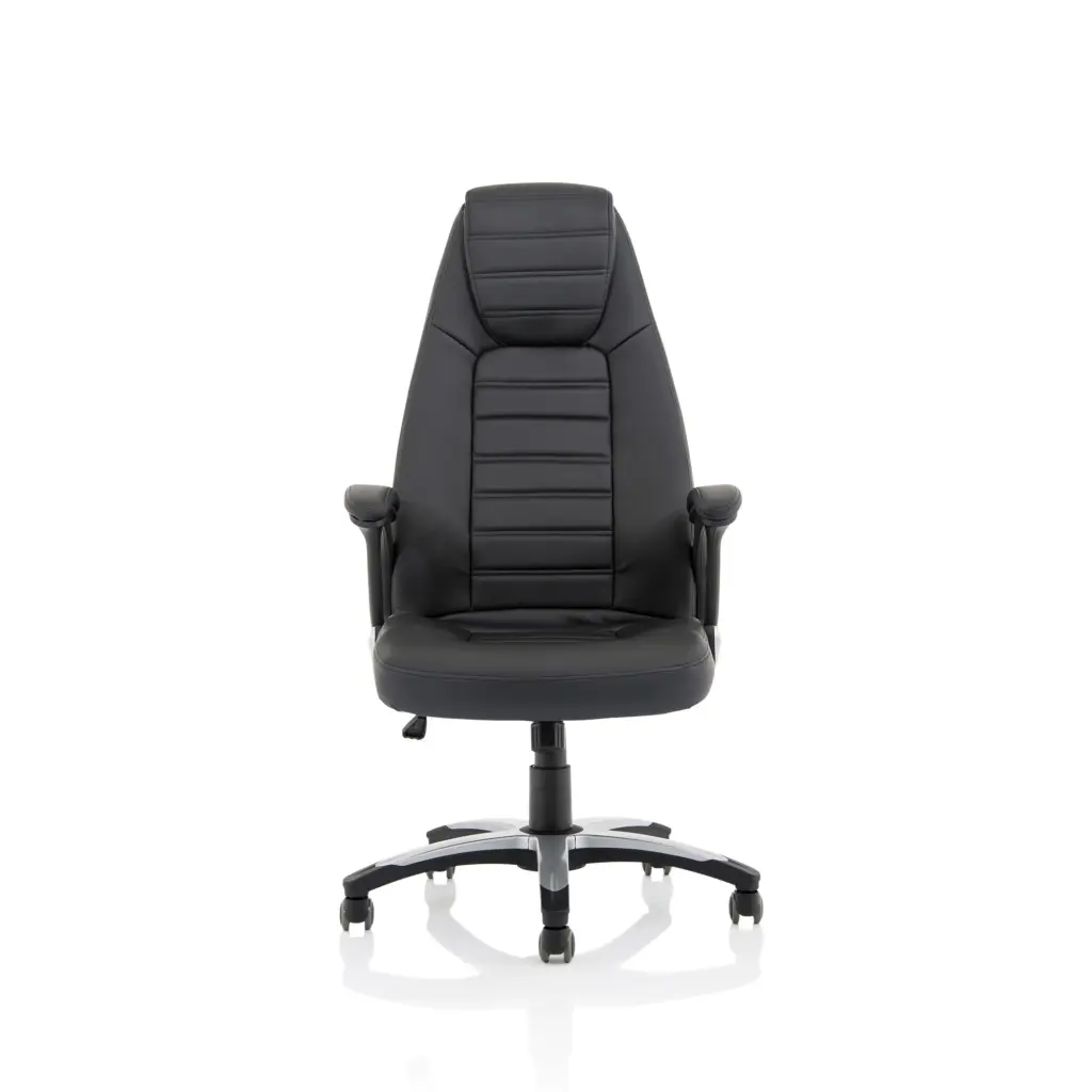 Dynamic Metropolis High Back Black Leather Look Executive Office Chair With Fixed Arms - EX000230