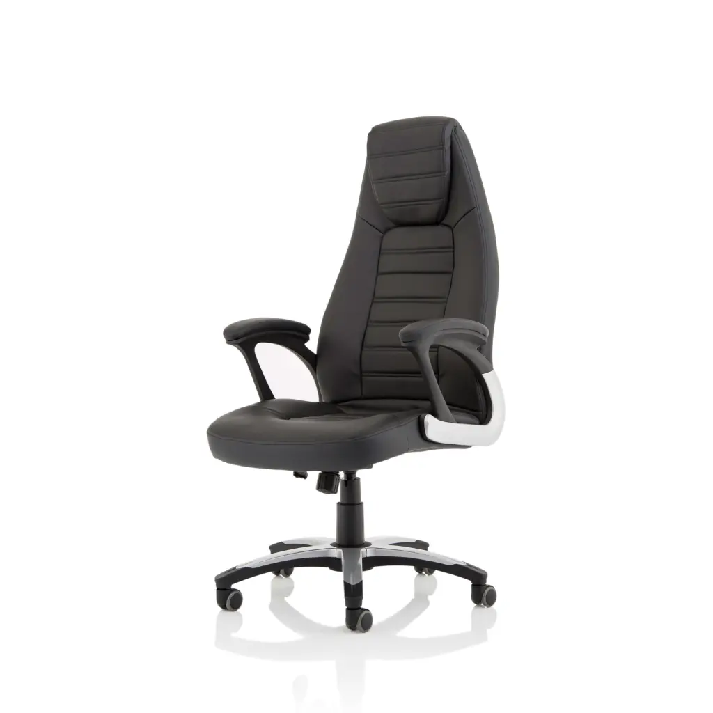 Dynamic Metropolis High Back Black Leather Look Executive Office Chair With Fixed Arms - EX000230