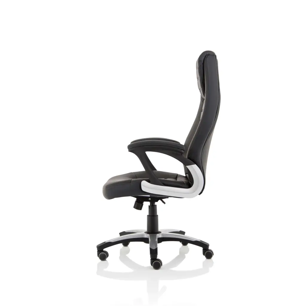 Dynamic Metropolis High Back Black Leather Look Executive Office Chair With Fixed Arms - EX000230