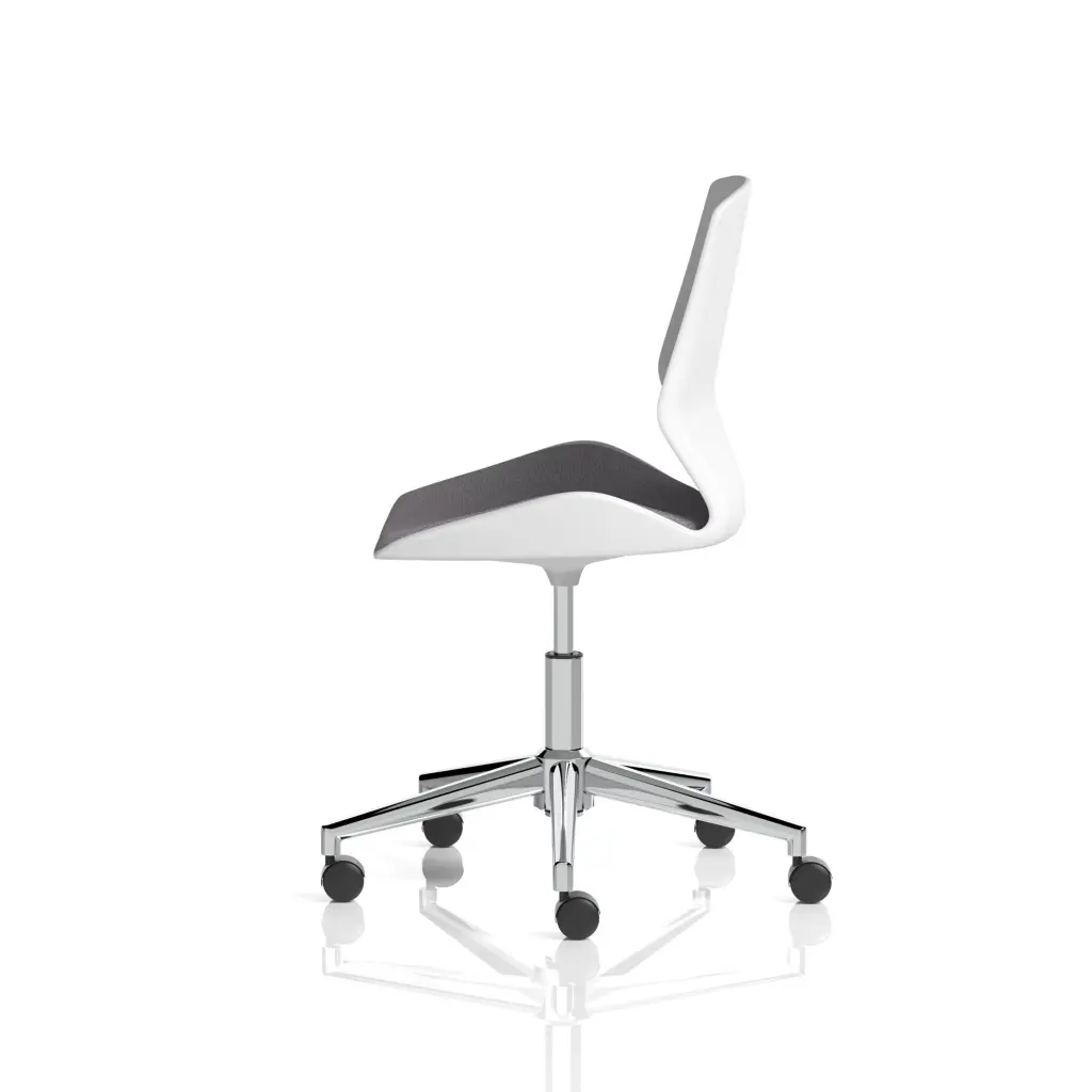 Dynamic Florence Task Office Chair 5 Star Chrome Base With White Frame and Grey Fabric Seat - BR000312