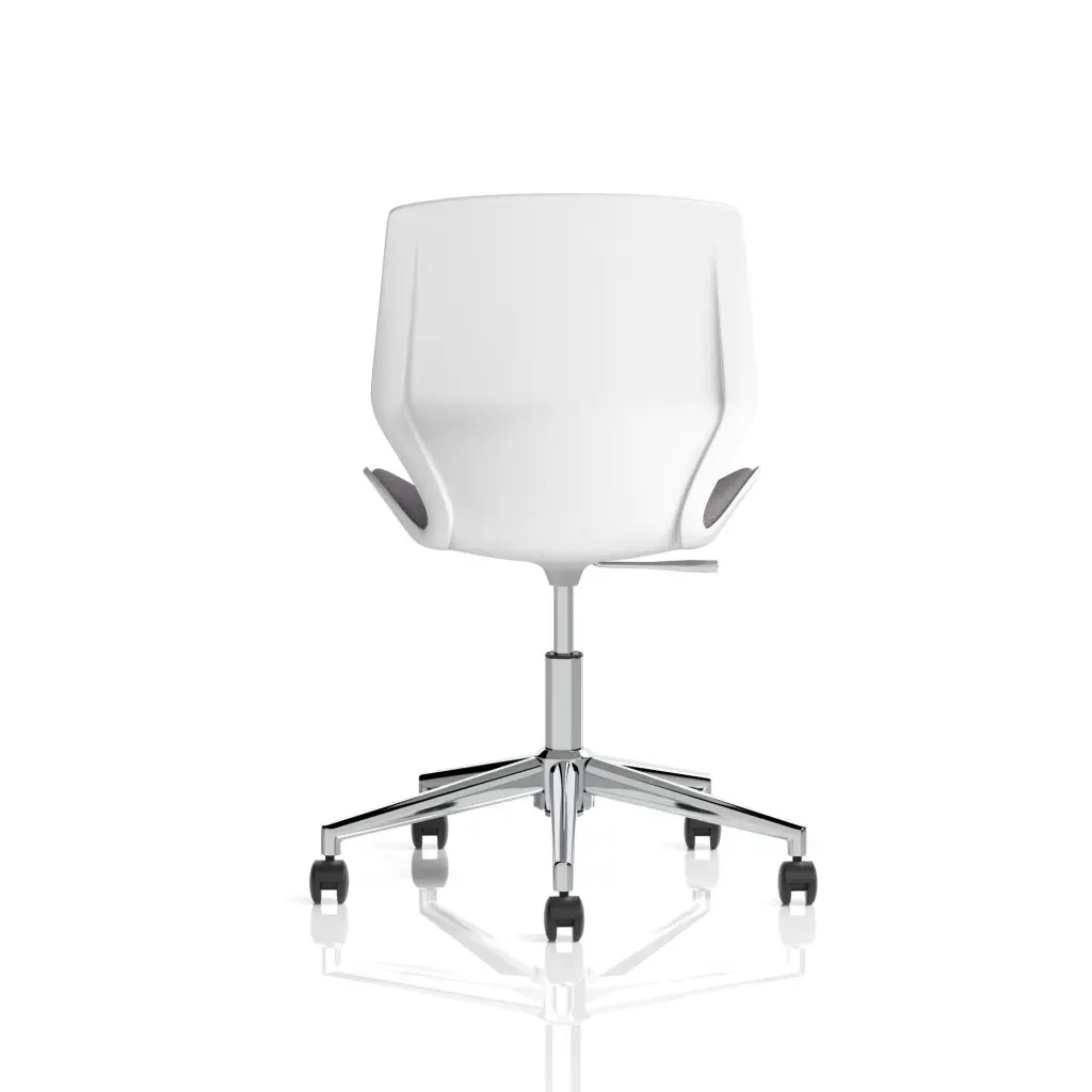 Dynamic Florence Task Office Chair 5 Star Chrome Base With White Frame and Grey Fabric Seat - BR000312