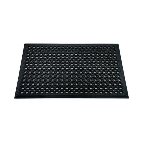 Floortex Doortex Heavy-duty Open Top Anti-fatigue Ergonomic Anti-slip Mat 100% Recycled Natural Rubber 90x150cm Black - UREMFLRU0014