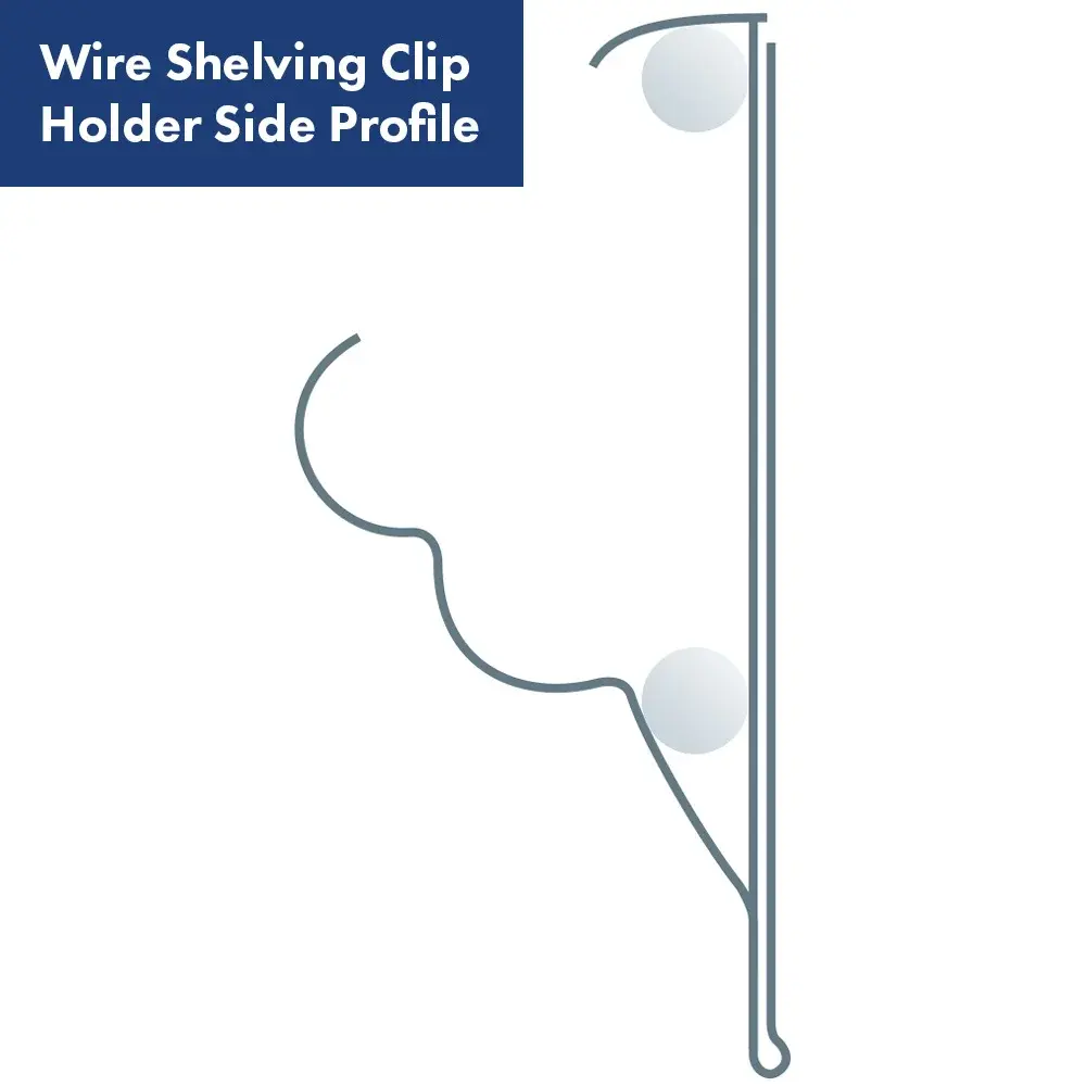 Beaverswood Wire Shelving Clip Holder With Card Inserts H43mmxW75mm (Pack 12) - WSC47/12