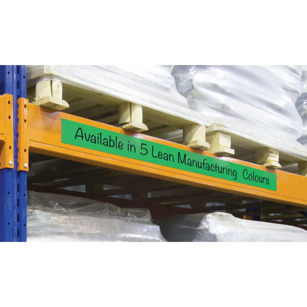 Beaverswood Magnetic Easy Wipe Warehouse Racking Strip H90mmxW10m Yellow (Roll) - MSR9Y