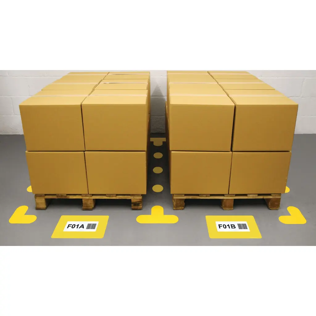 Beaverswood Warehouse Floor Signal Markers Feet Symbol H300mmxW100mm Yellow (Pack 10 - 5 Right and 5 Left) - FSF/Y