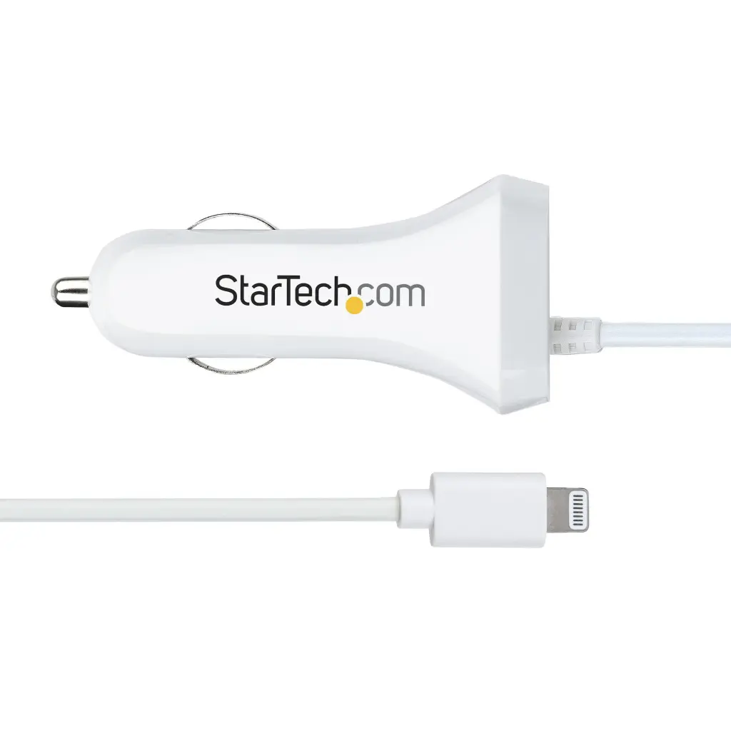 StarTech.com 2 Port USB Lightning Car Charger with 1m Coiled Cable