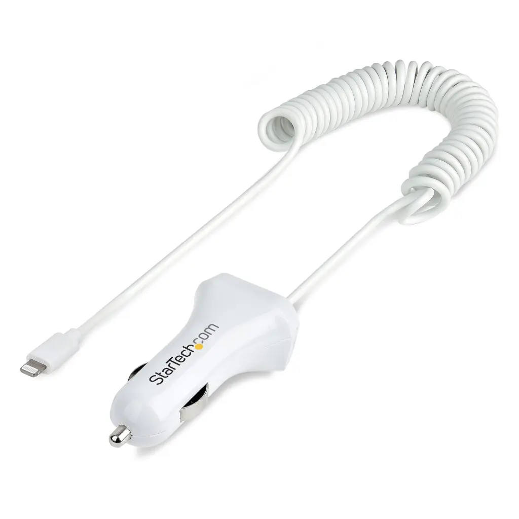 StarTech.com 2 Port USB Lightning Car Charger with 1m Coiled Cable