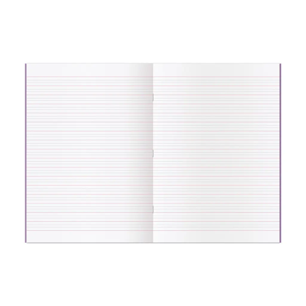RHINO A4 Learn To Write Book 40 Page Narrow-Ruled Red & Grey Lines Purple (Pack 100)  - VEX334-415-2