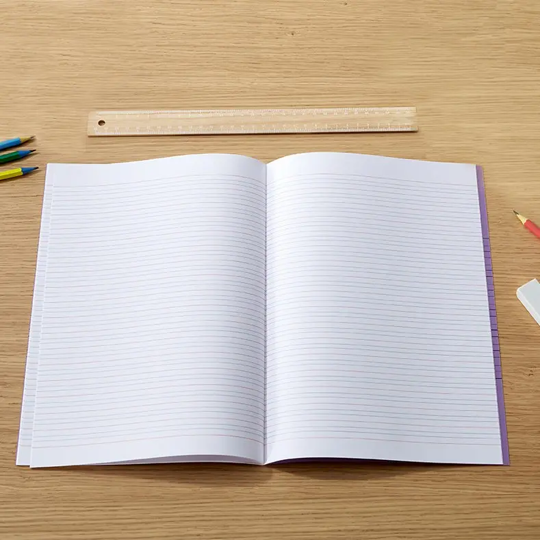 RHINO A4 Learn To Write Book 40 Page Narrow-Ruled Red & Grey Lines Purple (Pack 100)  - VEX334-415-2