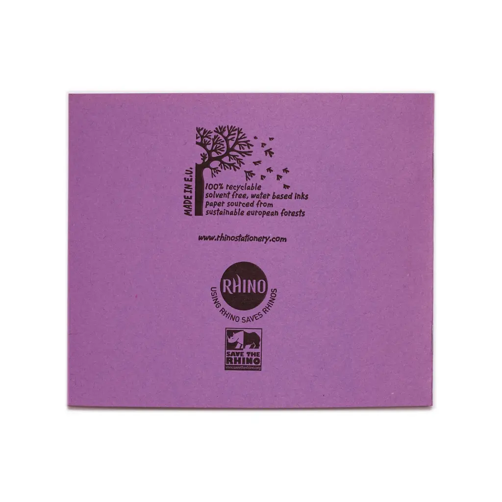 RHINO 138 x 165 Exercise Book 24 Page Blank Purple (Pack 100) - VEX032-130-0