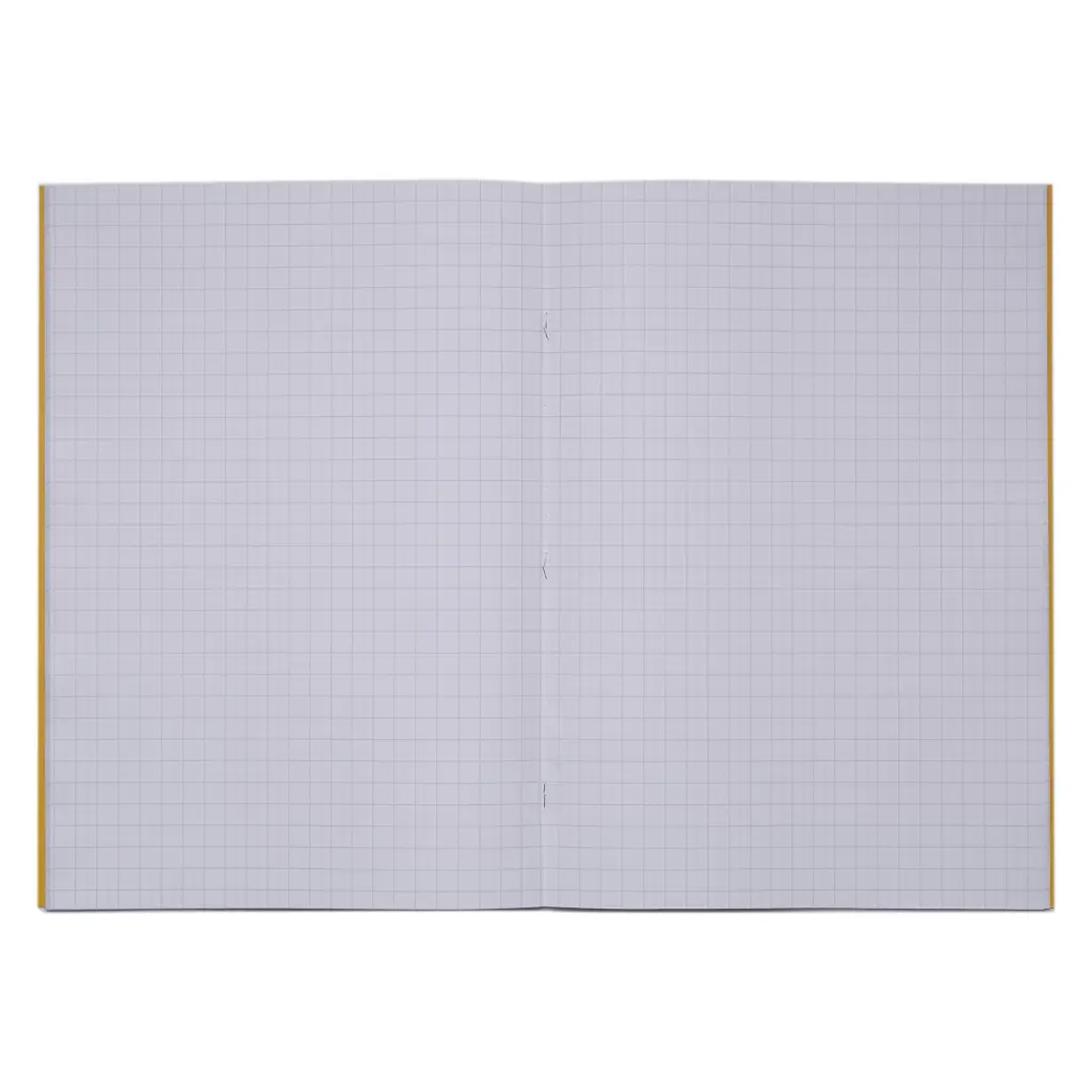 RHINO A4+ (13 x 9 inch) Oversized Exercise Book 80 Page 10mm Squared Yellow (Pack 50) - VDU080-330-2