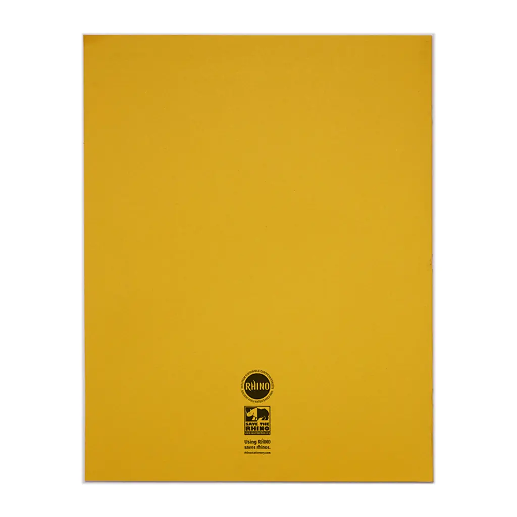 RHINO A4+ (13 x 9 inch) Oversized Exercise Book 80 Page 10mm Squared Yellow (Pack 50) - VDU080-330-2