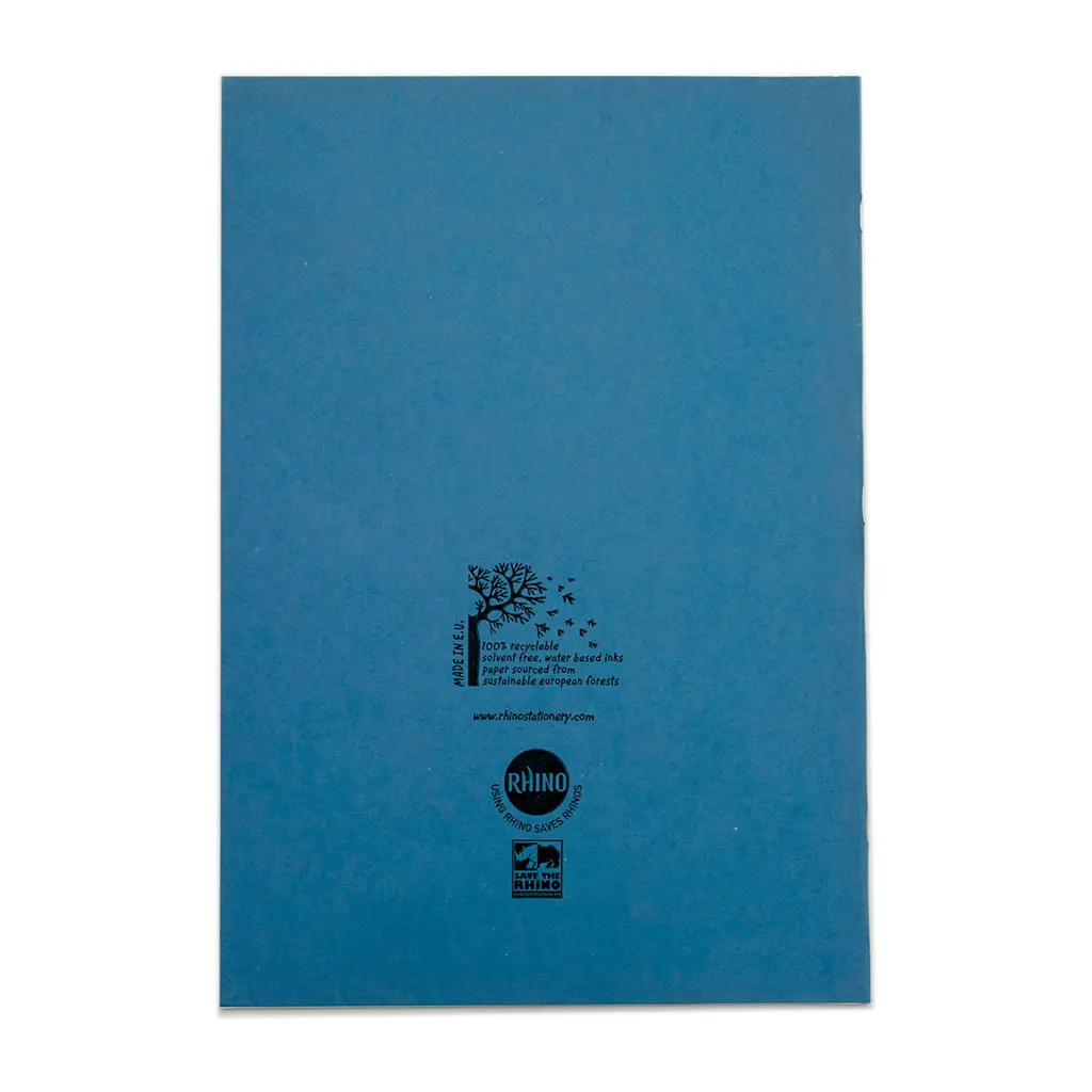 RHINO A4+ (13 x 9 inch) Oversized Exercise Book 80 Page 10mm Squared Light Blue (Pack 50) - VDU080-317-2