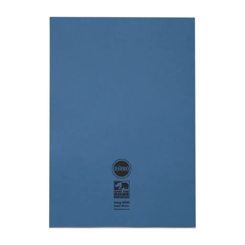 RHINO A4+ (13 x 9 inch) Oversized Exercise Book 80 Page Plain Light Blue (Pack 50) - VDU080-161-6