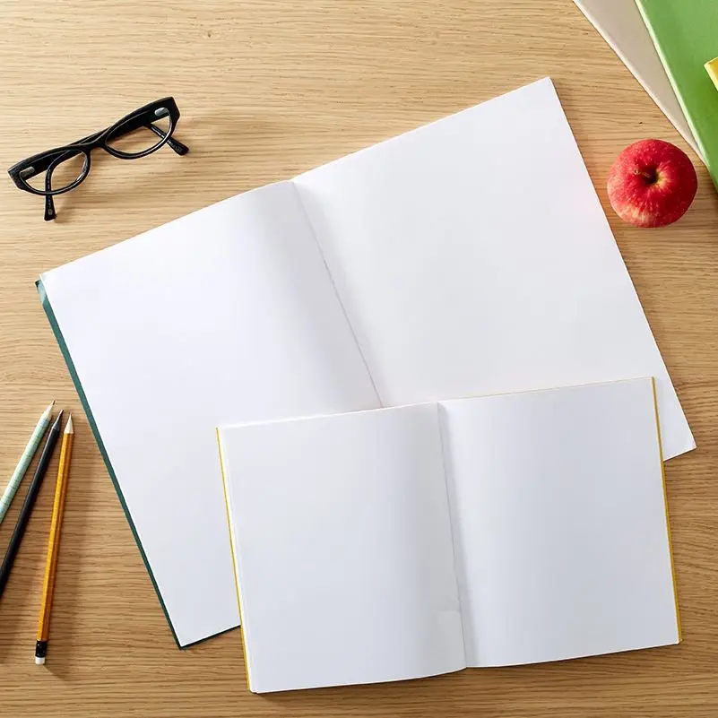 RHINO A4+ (13 x 9 inch) Oversized Exercise Book 80 Page Plain Light Green (Pack 50) - VDU080-138-4