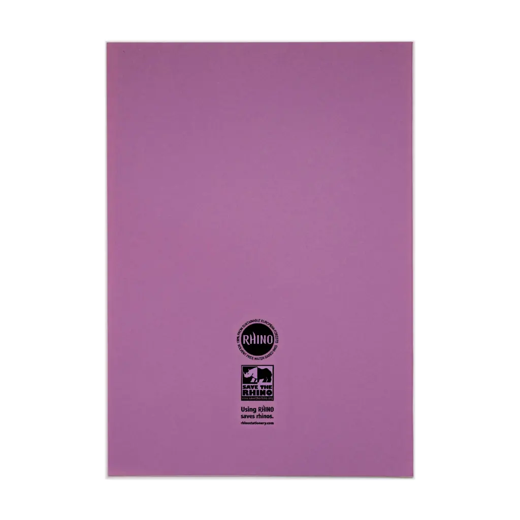 RHINO A4+ (13 x 9 inch) Oversized Exercise Book 80 Page Plain Purple (Pack 50) - VDU080-124-4