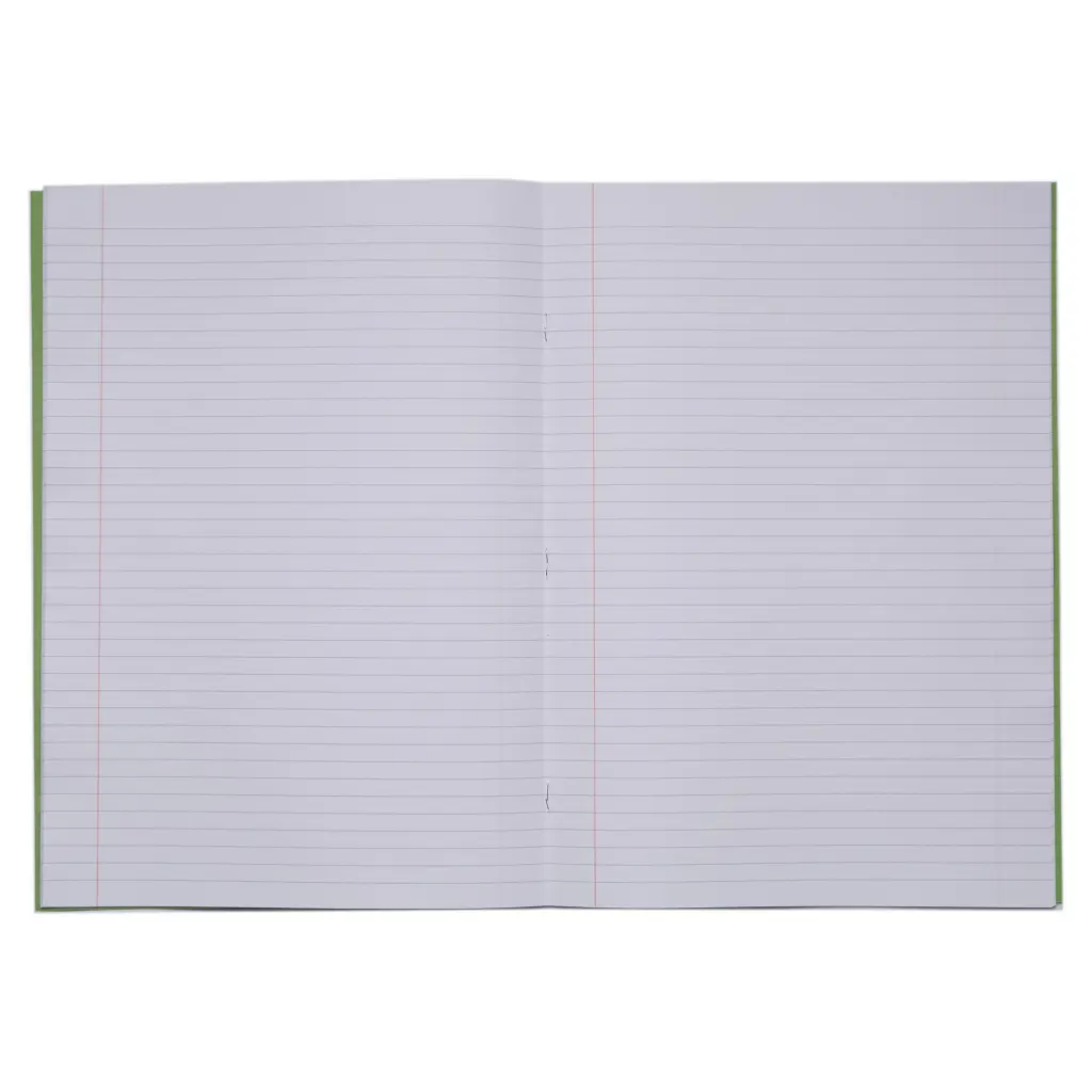 RHINO A4+ (13 x 9 inch) Oversized Exercise Book 48 Page 8mm Ruled Feint With Margin Light Green (Pack 50) - VDU048-238-4