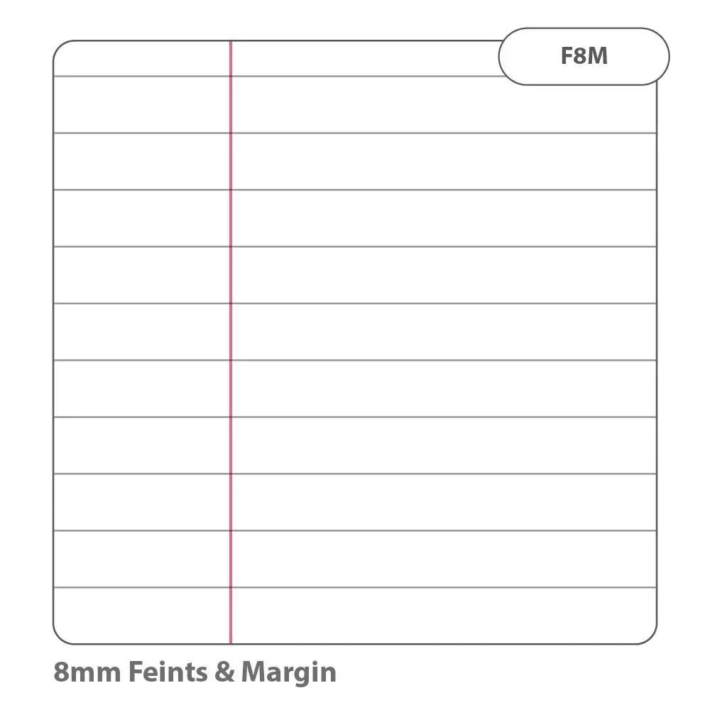 RHINO A4+ (13 x 9 inch) Oversized Exercise Book 48 Page 8mm Ruled Feint With Margin Light Green (Pack 50) - VDU048-238-4