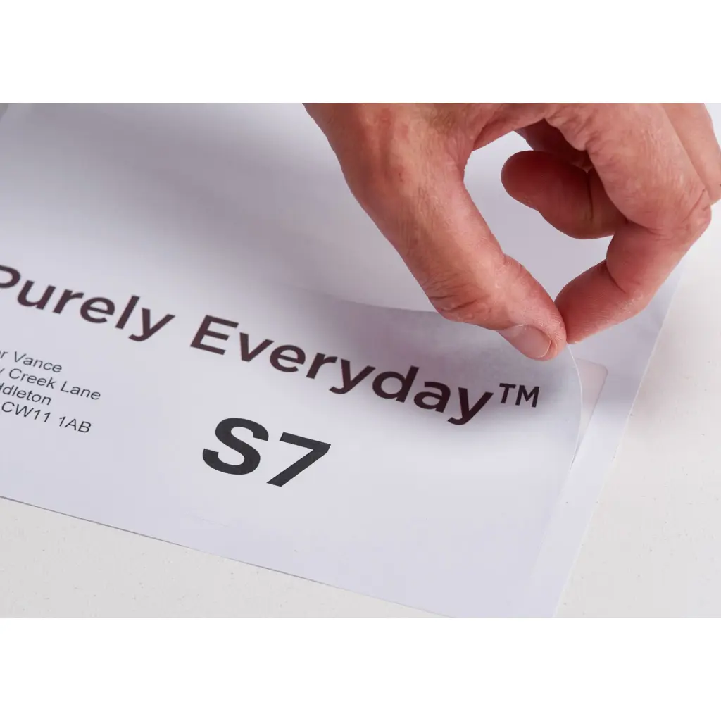 Purely Everyday A4 Single Integrated Label S7 One Integral Hotmelt Label 190 x 90mm White (Pack 1000)
