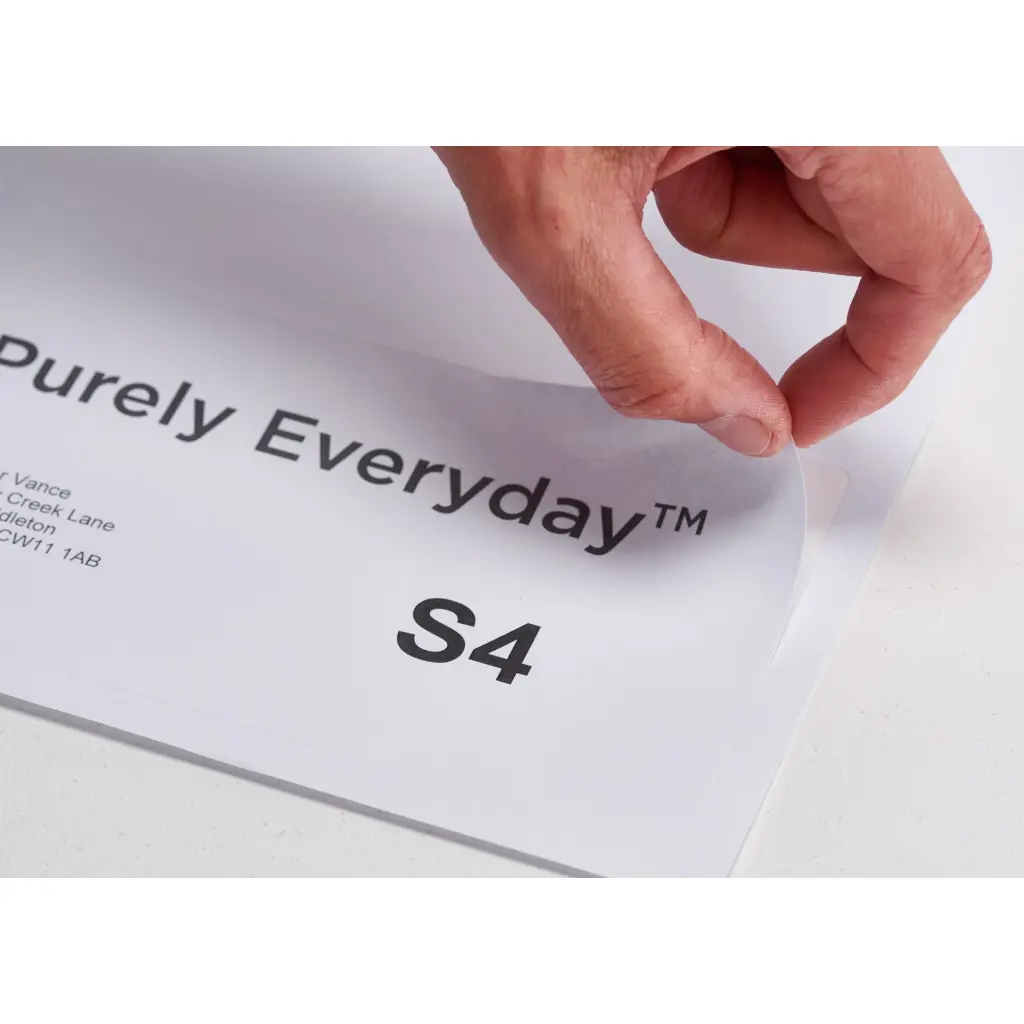 Purely Everyday A4 Single Integrated Label S4 One Integral Hotmelt Label 190 x 105mm White (Pack 1000)