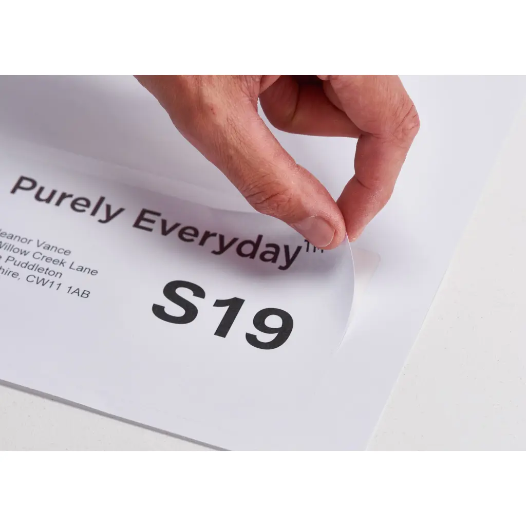 Purely Everyday A4 Single Integrated Label S19 Perforated  One Integral Hotmelt Label 160 x 105mm White (Pack 1000)