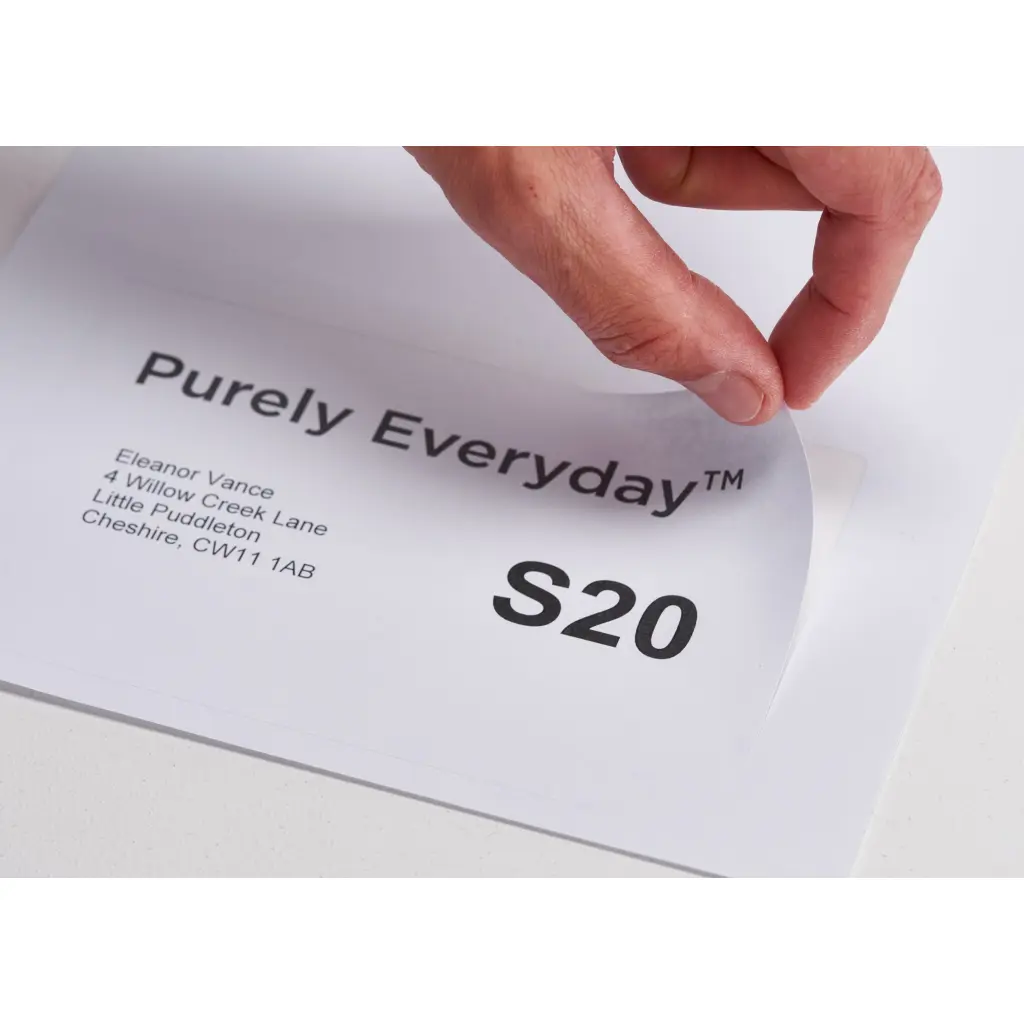 Purely Everyday A4 Single Integrated Label S20 One Integral Hotmelt Label 160 x 105mm White (Pack 1000)
